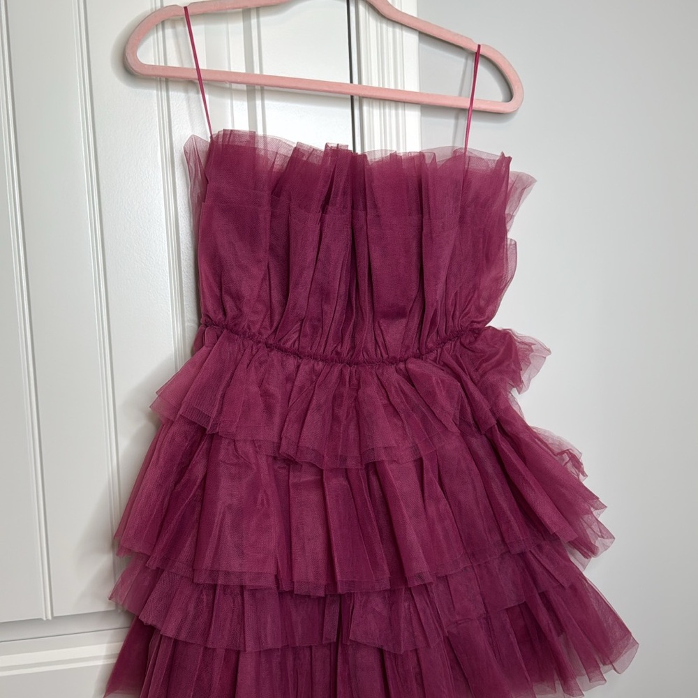 Elegant Plum Tulle women’s Dress